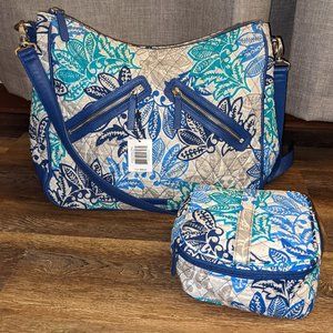 Vera Bradley NWT Vivian Hobo Bag  & Cosmetic Case - Santiago